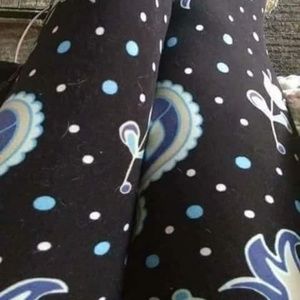One Size Adult Black & Blue Polka Dot Leggings